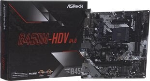 ASRock B450M-HDV R4.0 цена и информация | Материнские платы	 | kaup24.ee