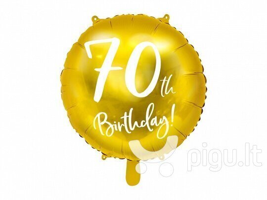 70 aastat fooliumist õhupall, 45 cm kuldne hind ja info | Õhupallid | kaup24.ee