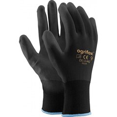 Перчатки с полиуретановым покрытием, черные цена и информация | Рабочие перчатки | kaup24.ee
