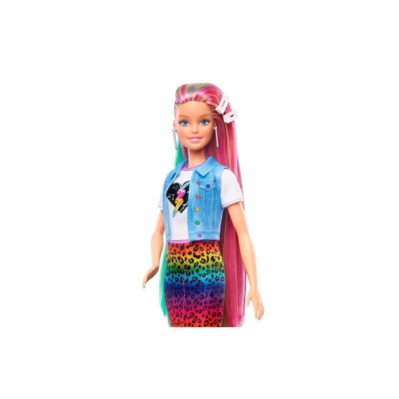 Nukk Barbie vikerkaarevärviliste juustega цена и информация | Tüdrukute mänguasjad | kaup24.ee
