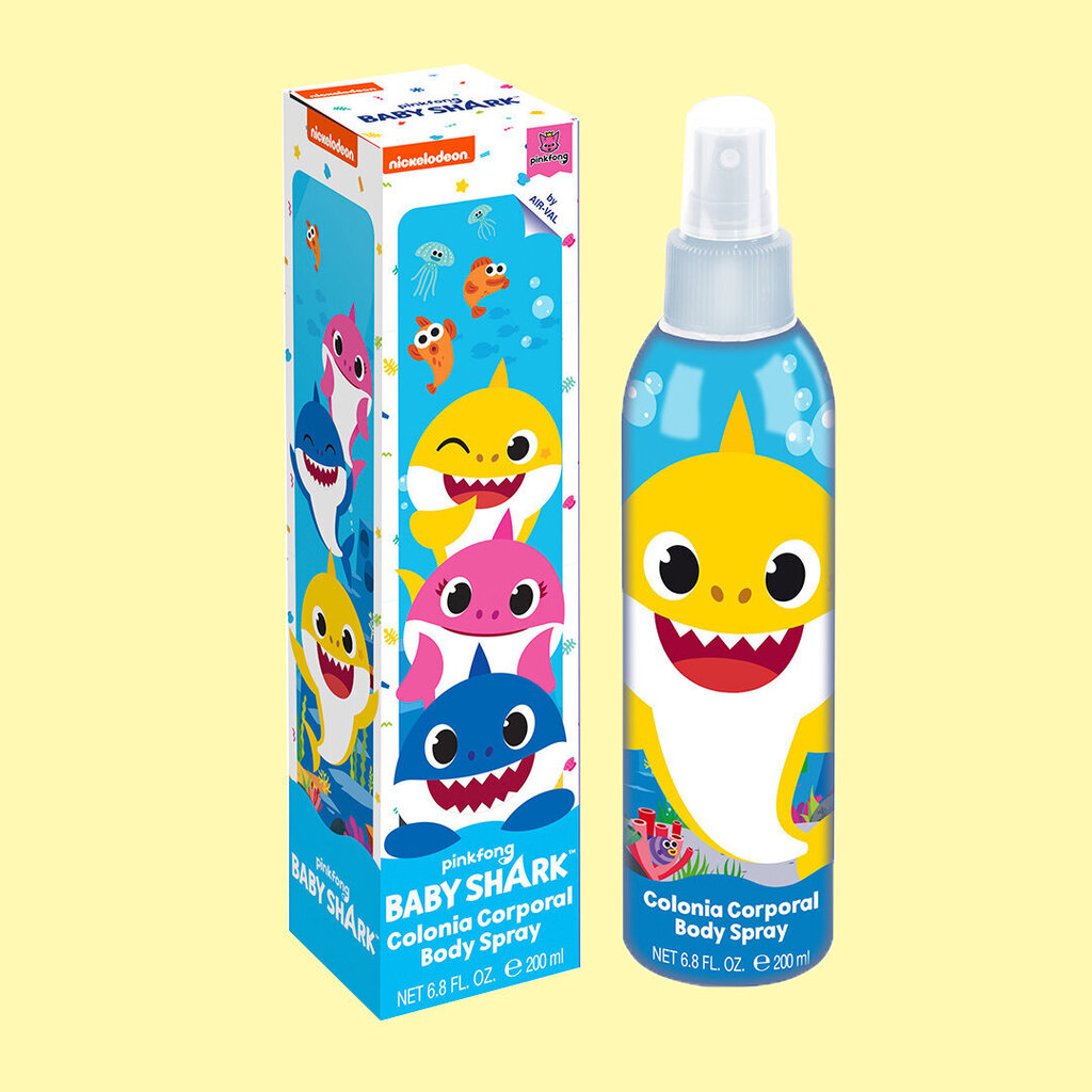 Kehasprei Nickelodeon Pinkfong Baby Shark, 200 ml цена и информация | Laste ja ema kosmeetika | kaup24.ee