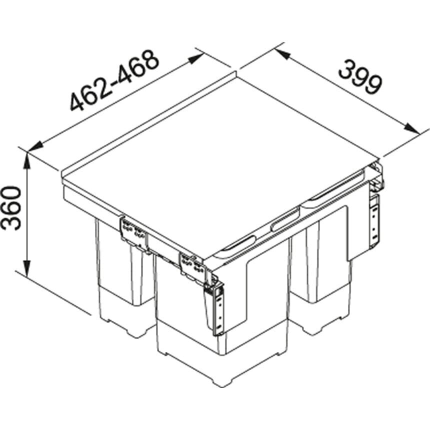 Sorter garbo 50-3 2x12l+8l hind ja info | Prügikastid | kaup24.ee