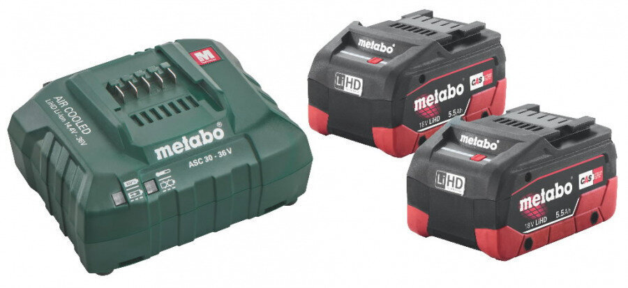 Basic set: 2 x 5,5Ah LiHD akut + ASC 30-36 V laadija, Metabo цена и информация | Akutrellid, kruvikeerajad | kaup24.ee