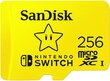 SanDisk 256GB microSDXC card for Nintendo Switch consoles up to 100 MB/s UHS-I Class 10 U3 цена и информация | Mobiiltelefonide mälukaardid | kaup24.ee