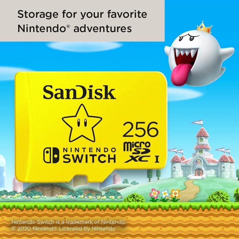 SanDisk 256GB microSDXC card for Nintendo Switch consoles up to 100 MB/s UHS-I Class 10 U3 цена и информация | Mobiiltelefonide mälukaardid | kaup24.ee