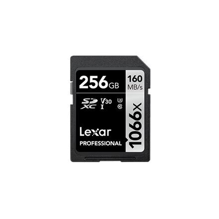 Lexar Professional 1066x SDXC UHS-I SDXC, 256 GB, Silver, Class 10, U3, V30, 120 MB hind ja info | Mobiiltelefonide mälukaardid | kaup24.ee