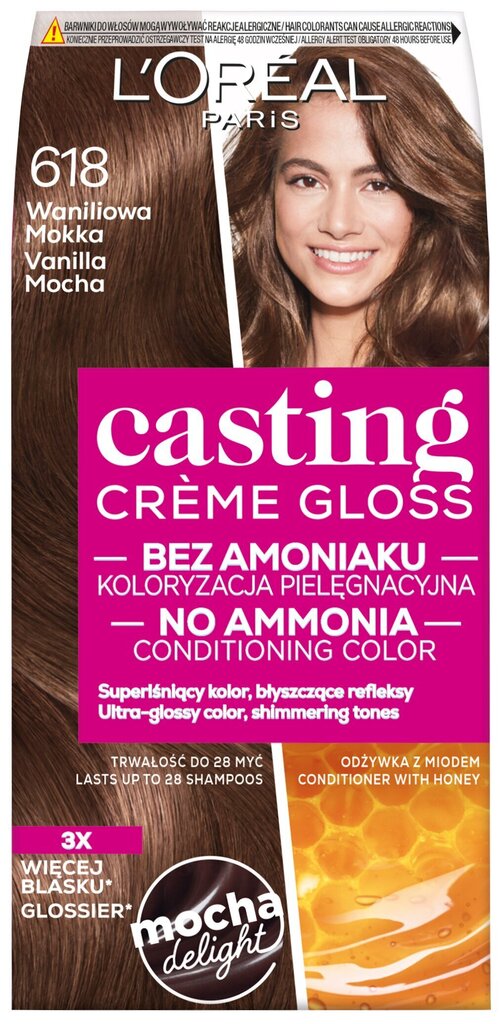 Kauapüsiv juuksevärv L'Oreal Paris Casting Creme Gloss, 618 Vanilla Mocha цена и информация | Juuksevärvid | kaup24.ee