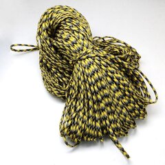 Langevarjunöör (paracord) 4mm kollane / must / hall, 1m hind ja info | Ehete valmistamine, helmestamine | kaup24.ee