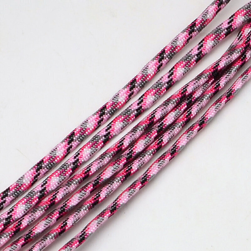 Langevarjuköis (paracord) 4 mm roosa / hall, 1 m цена и информация | Ehete valmistamine, helmestamine | kaup24.ee