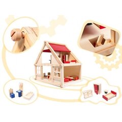 Деревянный кукольный домик с мебелью МДФ 40 см цена и информация | Игрушки для девочек | kaup24.ee
