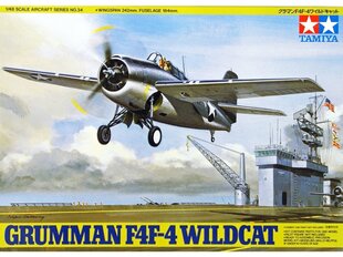 Сборная пластиковая модель Tamiya - Grumman F4F-4 Wildcat, 1/48, 61034 цена и информация | Конструкторы и кубики | kaup24.ee