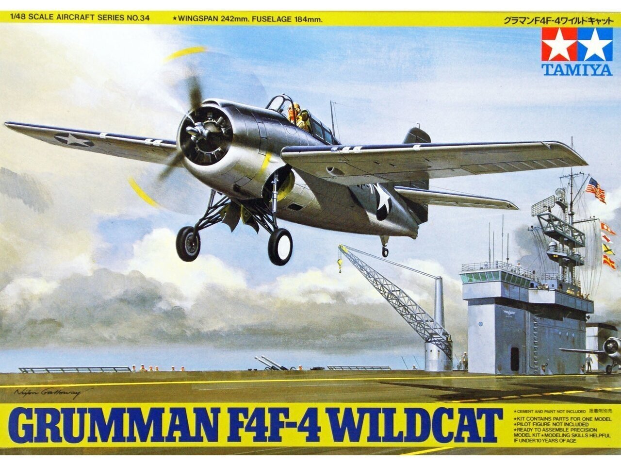 Tamiya - Grumman F4F-4 Wildcat, 1/48, 61034 hind ja info | Klotsid ja konstruktorid | kaup24.ee