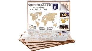 Деревянная карта мира Wooden city, М размер цена и информация | Карты мира | kaup24.ee