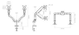 Lauapealne monitori kinnitus ART RAMM L-18GD 10-32, max 9kg цена и информация | Кабели и провода | kaup24.ee