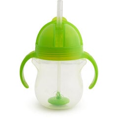 Pudel kõrrega Munchkin Click Lock Tip & Sip, 207 ml, Green hind ja info | Lutipudelid ja aksessuaarid | kaup24.ee