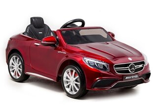 Детский одноместный электромобиль Mercedes S63 красный лакированный цена и информация | Электромобили для детей | kaup24.ee