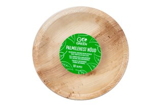 Тарелки из пальмового листа &Oslash, 15 см 10 шт. цена и информация | Праздничная одноразовая посуда | kaup24.ee