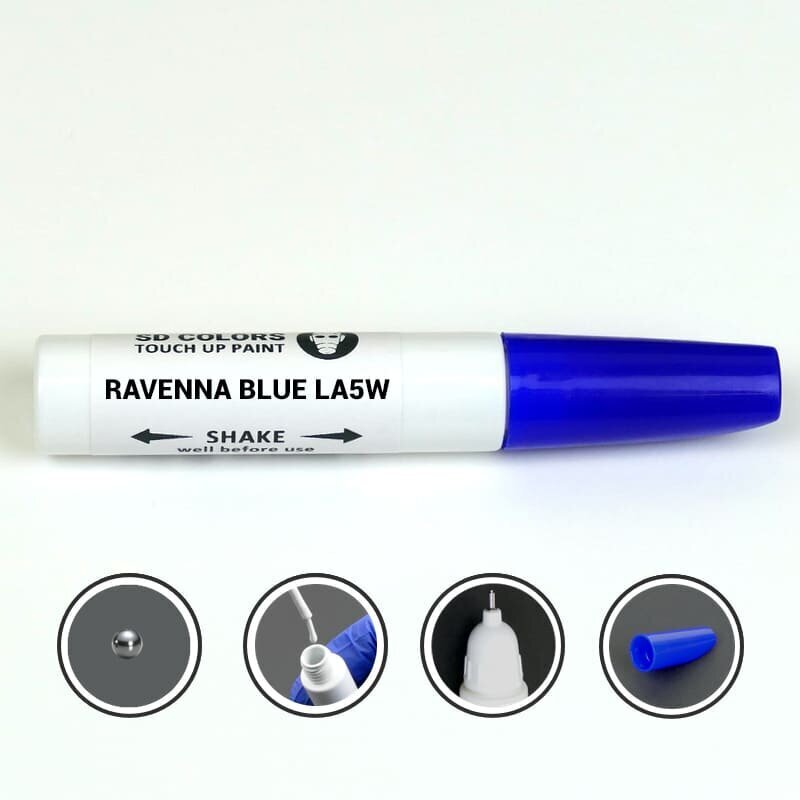 SD COLORS RAVENNA BLUE LA5W VW/AUDI Kriimustuste parandamise värv 12ML Värvikood LA5W RAVENNA BLUE цена и информация | Auto värvikorrektorid | kaup24.ee