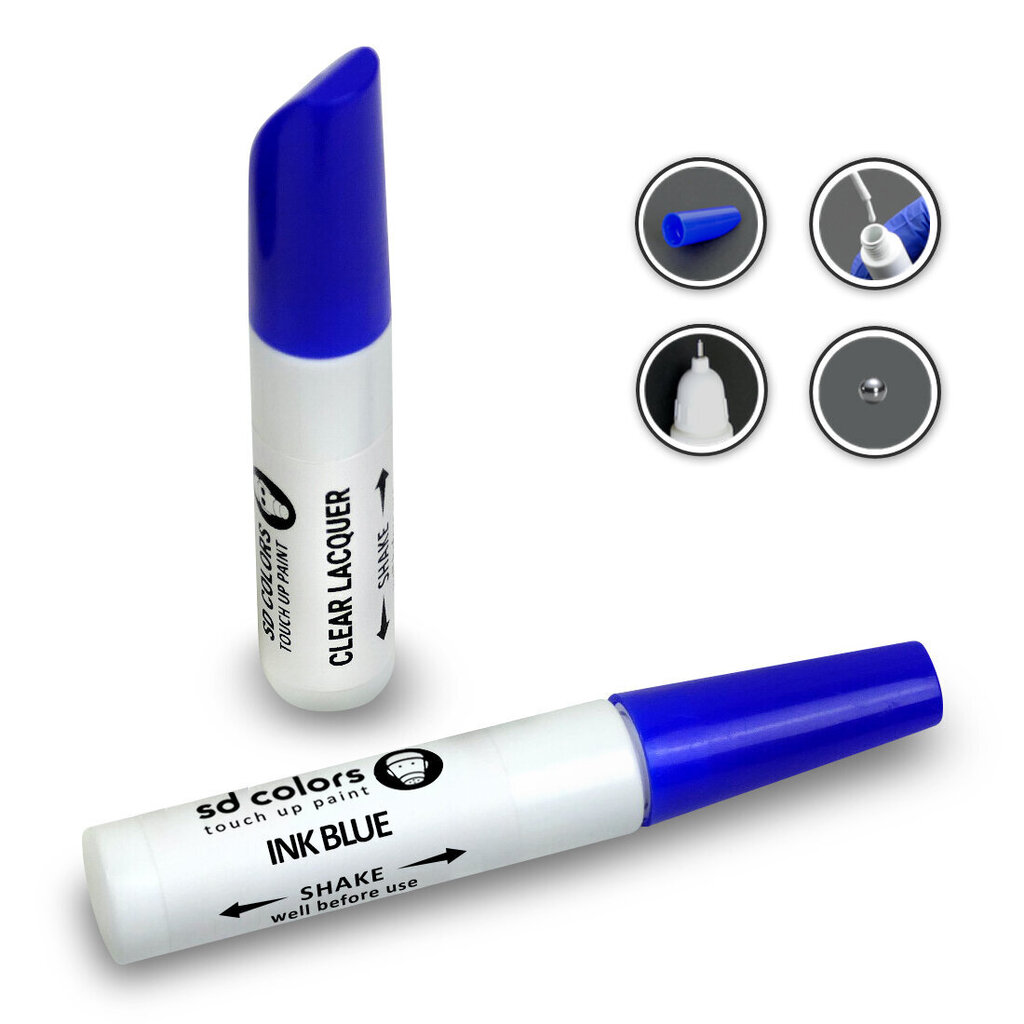 SD COLORS INK BLUE FORD Kriimustuste parandamise värv 12ML Värvikood INK BLUE (Värv+lakk) цена и информация | Auto värvikorrektorid | kaup24.ee