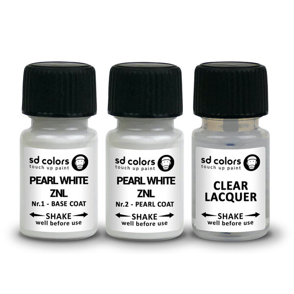 SD COLORS PEARL WHITE ZNL BASE SUZUKI Kriimustuste parandamise värv 8ml Värvikood ZNL BASE PEARL WHITE (Värv+lakk)