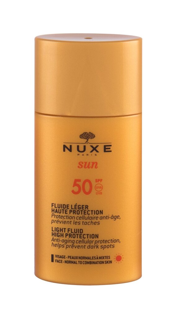 Tugev päikesekaitsekreem Nuxe Sun Light Fluid High Protection SPF50, 50 ml hind ja info | Päikesekreemid | kaup24.ee