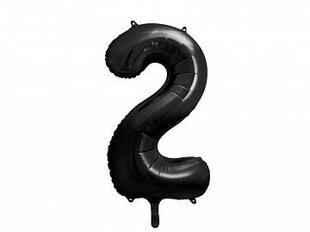 Fooliumist õhupall, number 2, must, 86cm hind ja info | Õhupallid | kaup24.ee