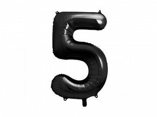 Воздушный шарик из фольги число «5» черный 86 см цена и информация | Шарики | kaup24.ee