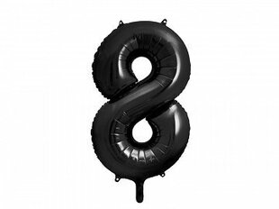 Воздушный шарик из фольги число «8» черный 86 см цена и информация | Воздушные шары | kaup24.ee