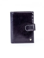 Черный кожаный кошелек с замком. цена и информация | Мужские кошельки | kaup24.ee