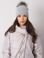 Hall talvemüts tutiga Grey ONE SIZE hind ja info | Naiste mütsid ja peapaelad | kaup24.ee