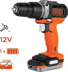 Аккумулятор ударного спиннера -дрели Black&Decker BDCHD12S1-XJ цена и информация | Шуруповерты, дрели | kaup24.ee