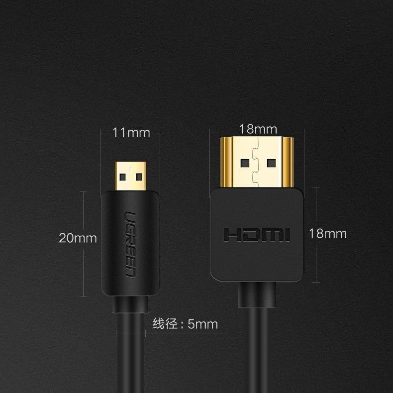 Ugreen (HD127), HDMI, 4K 3D 1,5 m, must цена и информация | Mobiiltelefonide kaablid | kaup24.ee