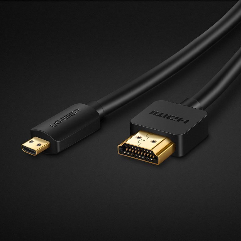 Ugreen (HD127), HDMI, 4K 3D 1,5 m, must цена и информация | Mobiiltelefonide kaablid | kaup24.ee