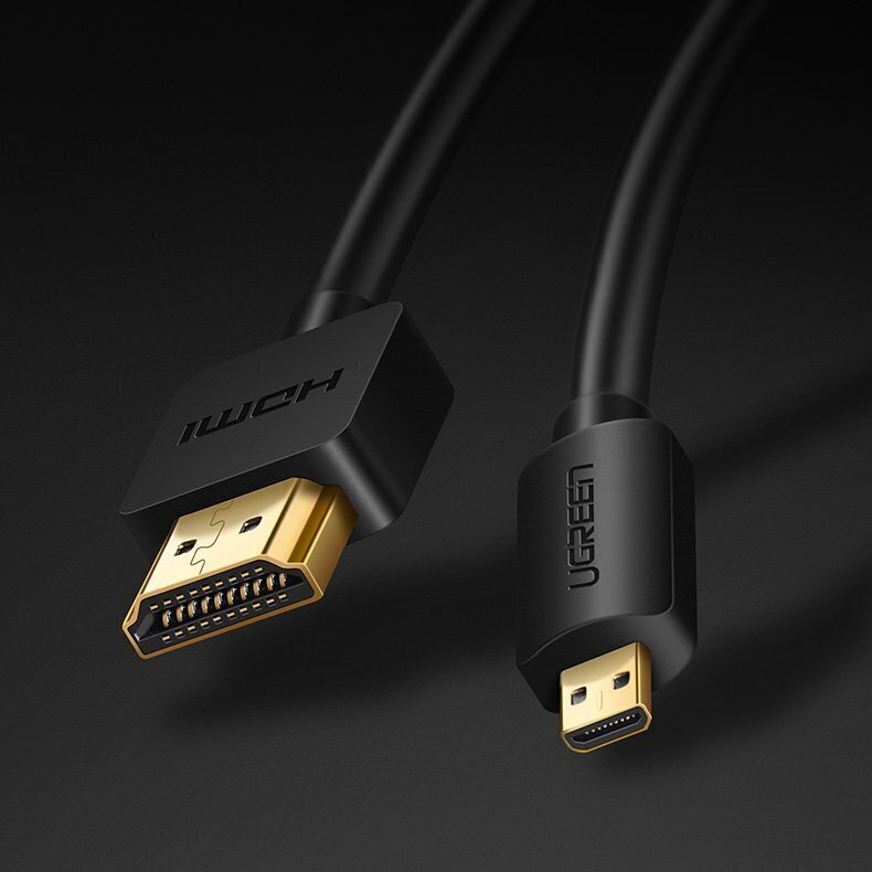 Ugreen (HD127), HDMI, 4K 3D 1,5 m, must цена и информация | Mobiiltelefonide kaablid | kaup24.ee