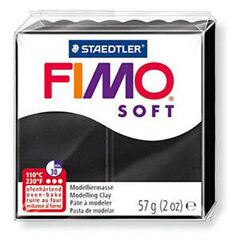 Modelleerimismass Fimo Soft, must (Black), 56g hind ja info | Ehete valmistamine, helmestamine | kaup24.ee