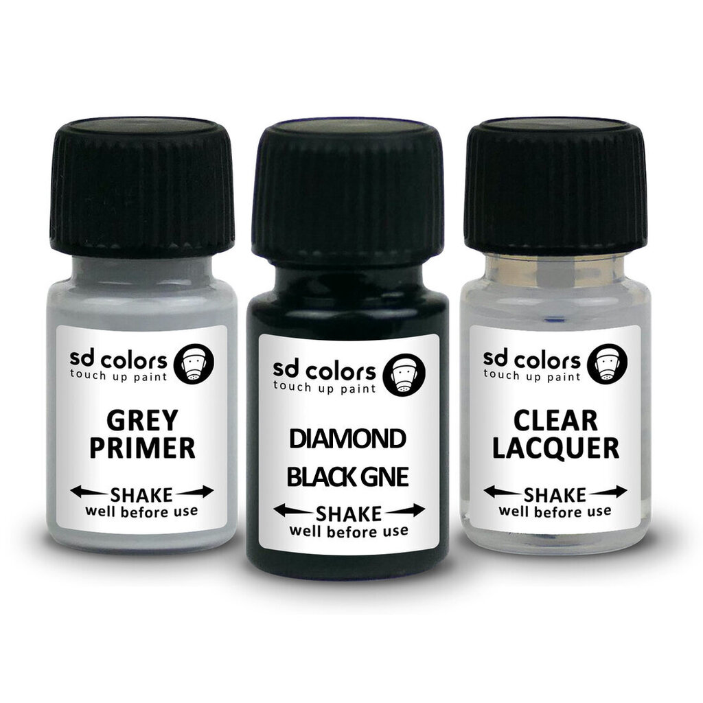 SD COLORS DIAMOND BLACK GNE RENO Kriimustuste parandamise värv 8ml Värvikood GNE DIAMOND BLACK (Värv+primer+lakk) цена и информация | Auto värvikorrektorid | kaup24.ee