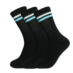 Spordi meeste sokid Bisoks 3p 11011k black/2 stripes white/light blue цена и информация | Мужские носки | kaup24.ee