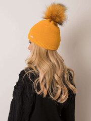 RUE PARIS Sinepimüts tutiga Dark yellow ONE SIZE цена и информация | Женские шапки | kaup24.ee