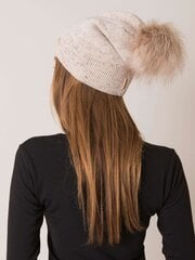 RUE PARIS Beež naiste müts tutiga Beige ONE SIZE hind ja info | Naiste mütsid ja peapaelad | kaup24.ee