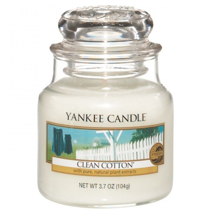 Aromaatne küünal Yankee Candle Clean Cotton, 105 g hind ja info | Küünlad, küünlajalad | kaup24.ee