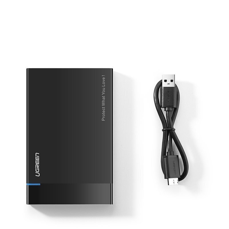 Ugreen US221 välise kõvaketta ümbris HDD/SSD, SATA 3.0, USB, 50 cm, must hind ja info | Välised kõvakettad (SSD, HDD) | kaup24.ee