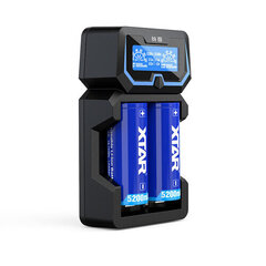 Универсальное зарядное устройство XTAR X2, Li-ion / Ni - MH, быстрая зарядка с ЖК-дисплеем, 2А цена и информация | Зарядные устройства для аккумуляторов | kaup24.ee