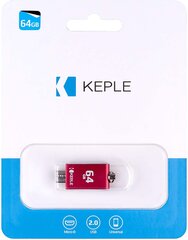 KEPLE 64 ГБ flash память с двойным портом USB и microUSB, красный цена и информация | USB накопители | kaup24.ee