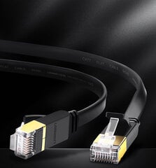 Сетевой кабель Ugreen NW107 RJ45, круглый, Cat.7, STP, 1.5 м, черный цена и информация | Кабели и провода | kaup24.ee