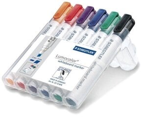 Markerite komplekt valgele tahvlile STAEDTLER Lumocolor 351, 6 värvi цена и информация | Смягчает воду и защищает Вашу посудомоечную машину от извести. | kaup24.ee