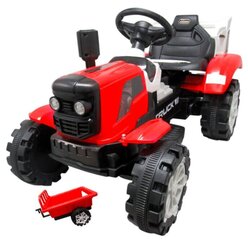 Elektriline traktor haagisega, punane цена и информация | Электромобили для детей | kaup24.ee
