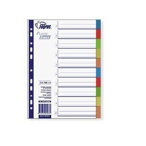 Vahelehted plastist FORPUS, 1-5, värvilised, A4 hind ja info | Vihikud, märkmikud ja paberikaubad | kaup24.ee