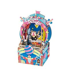 Puidust 3D pusle - muusikakast Robotime Tsirkuse trupp, 14+ aastat hind ja info | Klotsid ja konstruktorid | kaup24.ee