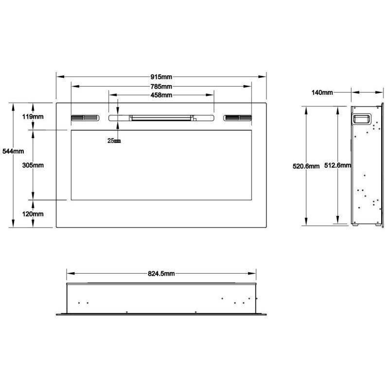 Sisseehitatav elektrikamin Aflamo Majestic 36 hind ja info | Kaminad | kaup24.ee