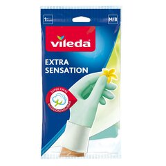 Vileda Extra Sensation Хозяйственные перчатки Зеленый Хлопок, Латекс 1 шт. цена и информация | Инвентарь для уборки и принадлежности | kaup24.ee